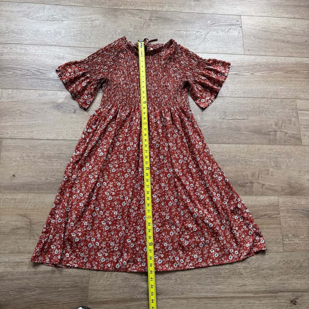 Polagram Rust Floral Midi Dress - Picture 5 of 8